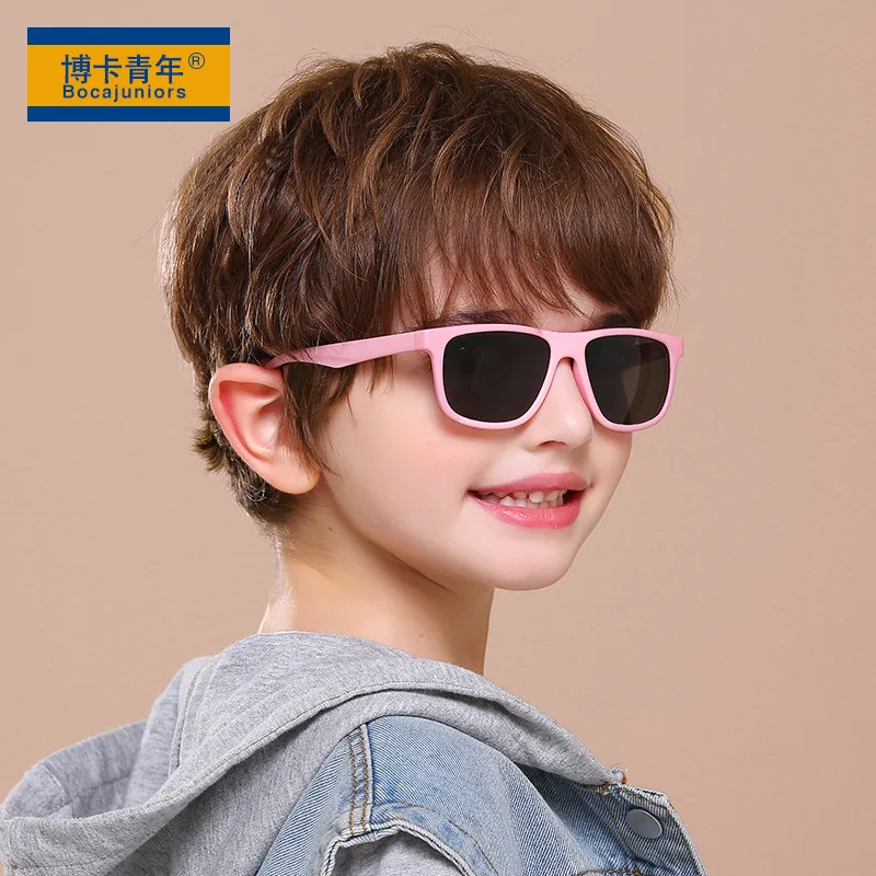 

high quality soft frame rectangle polarized Kids Sunglasses uv400 2022 Children Boys Girls Baby glasses oculos de sol infantil