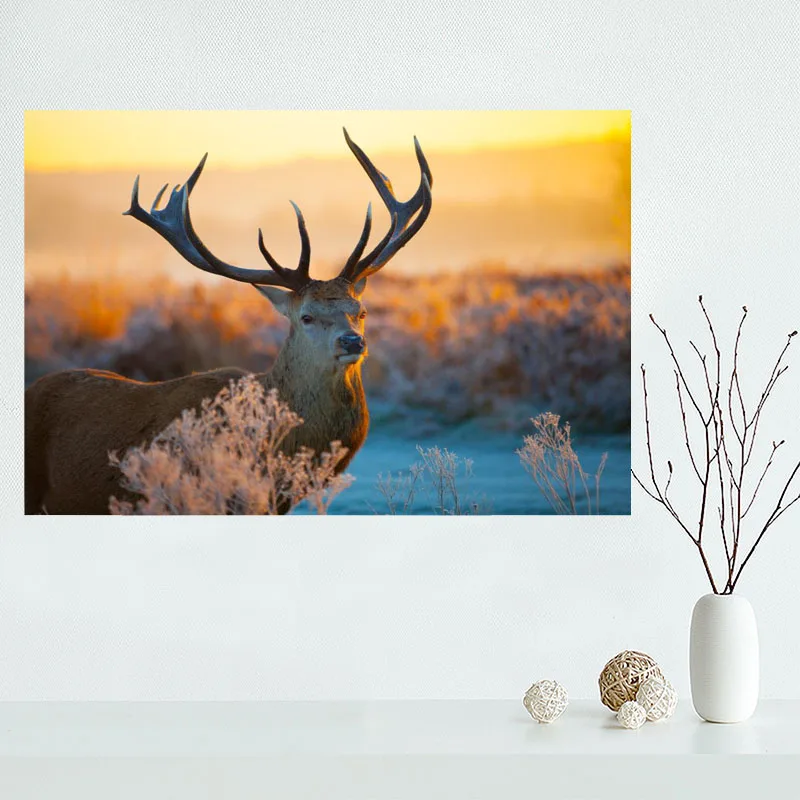 

Лидер продаж, постер на заказ с изображением животного оленя, украшение для дома, модный тканевый настенный постер 40x60 см, 50x75 см, 60x90 см