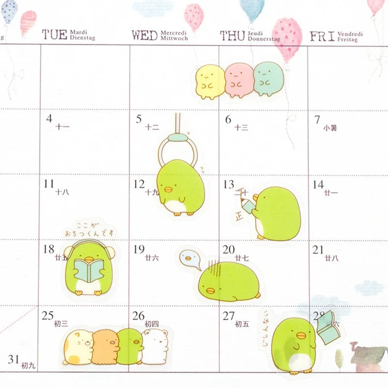 

1Pcs Japanese Cute Corner Transparent Pvc Flat Sticker Pack Diary Decoration Stickers Children Small Gift