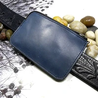 blongk zippered waist bag leather multi functional belt pack portable card holder car key case key pouch wallet men women llhd k