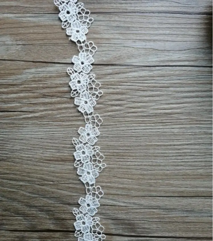 4 м/лот 2 см Ширина Белый водорастворимые кружева ленты вязать для декорирования