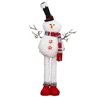 long legs snowman decoration telescopic legs handmade christmas snowman toy for living room ornament table fireplace decoration