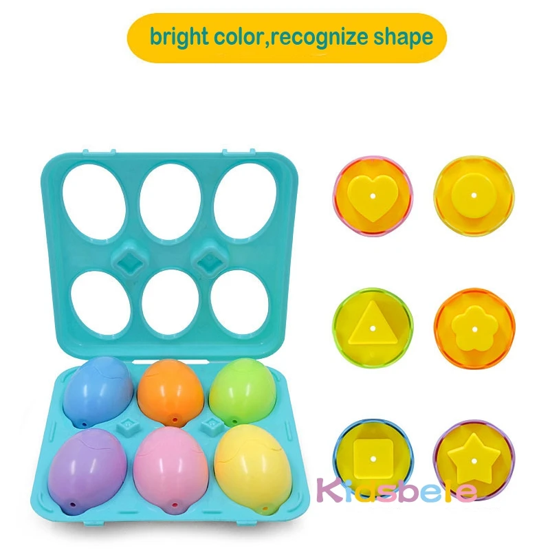 kids fun color egg shape puzzle early learning geometric figures recognition montessori toys for toddlers children toy free global shipping