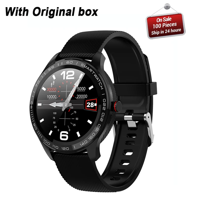 L9 Смарт часы ЭКГ сердечный ритм звонки напоминание полный сенсорный Smartwatch IP68 Водонепроницаемые часы для мужчин для Android IOS PK L7 GT2 - Цвет: silica black