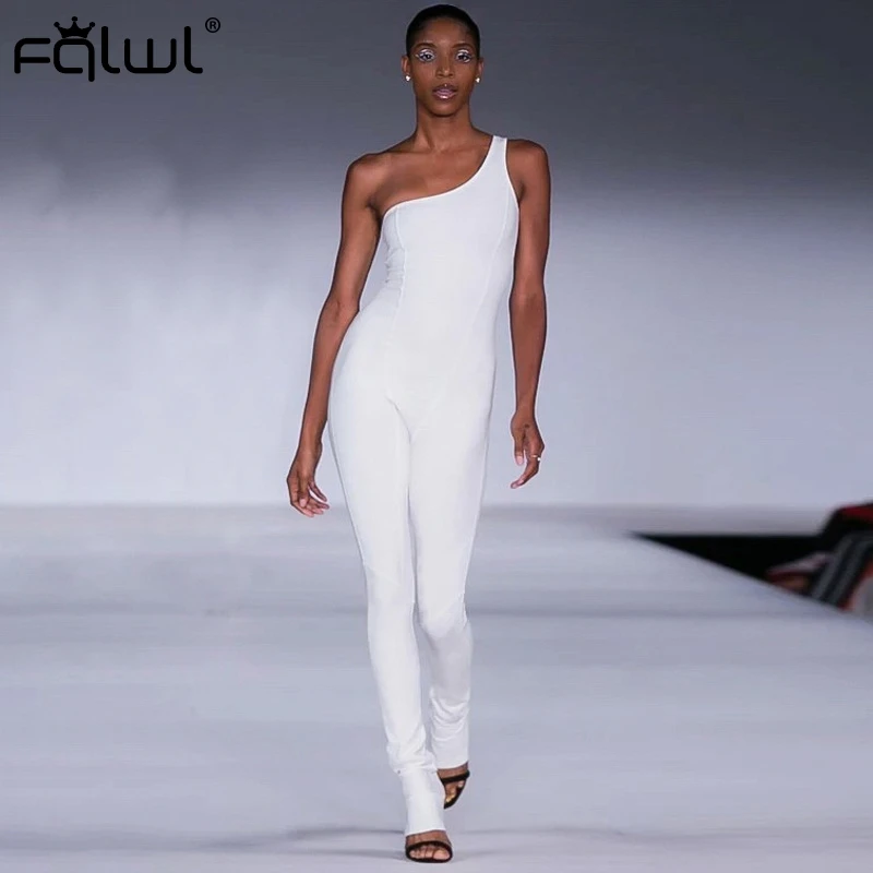 Женский комбинезон с открытой спиной FQLWL повседневный белый черный летний без