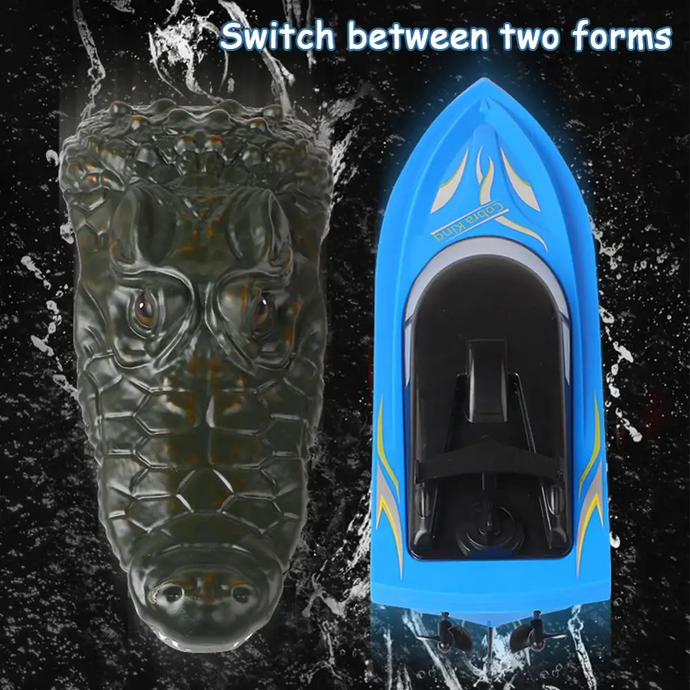 2 4G имитация крокодила RC лодка с дистанционным управлением скоростная головка