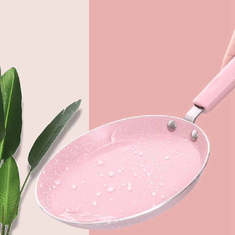 

8 Inch Pink Dual-Purpose Melaleuca Cake Pan with Maifan Stone Non-Stick Pan Milk Pan Decoction One Pot