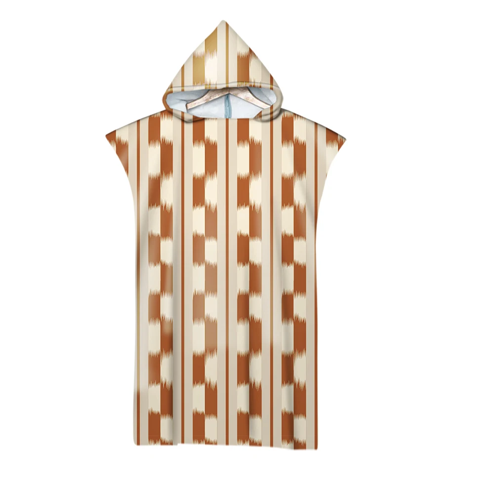 Полотенце для ванны из микрофибры с геометрическим узором и капюшоном |