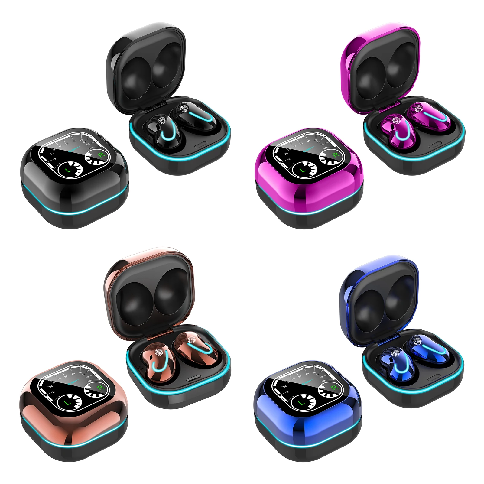 

Mini TWS Bluetooth Earphone HI-FI Noise Cancelling Stereo Earbud Wireless Bluetooth Earphones In-ear LED Breathing Light Headset