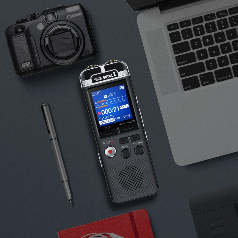 

D100 Professional Dictaphone voice activated mini digital voice recorder pen 16GB PCM recording Dual mic denoise HIFI MP3 player