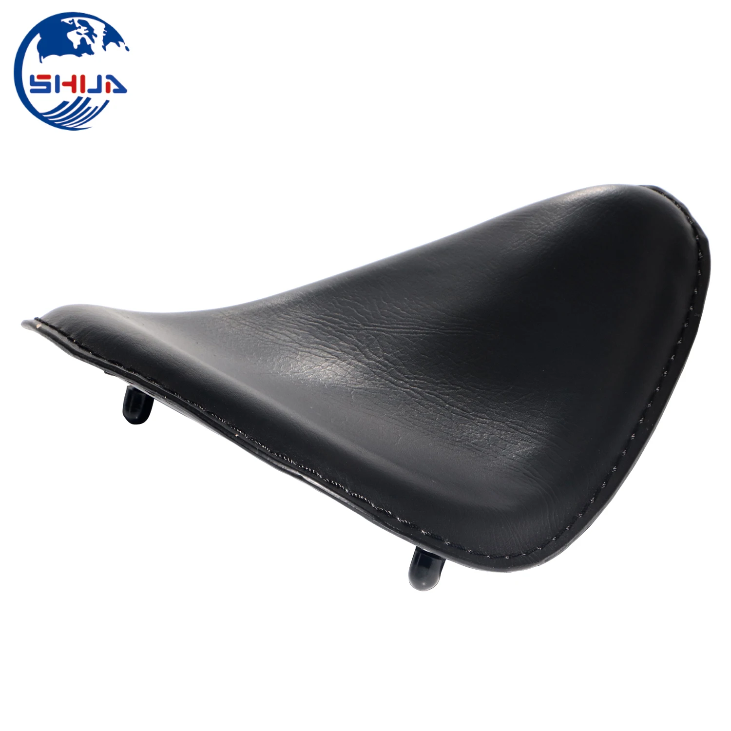 Мотоциклетное тонкое кожаное сиденье для соло черное Harley Honda Yamaha Kawasaki Suzuki Sportster 883