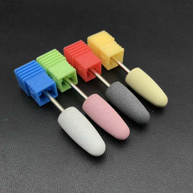

4pc/set 10*24mm Rubber Silicon Nail Drills Big Head Bit Nail Buffer Mills for Manicure Pedicure Cuticle Clean Tools