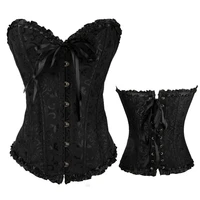 sexy women lace up corset bustier top plus size xs 6xl corset boned waist trainer corse boned overbust corsets slimming clothing