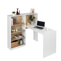 fch particleboard pasted triamine steel frame with four simple bookshelf computer table home office desk office furniture