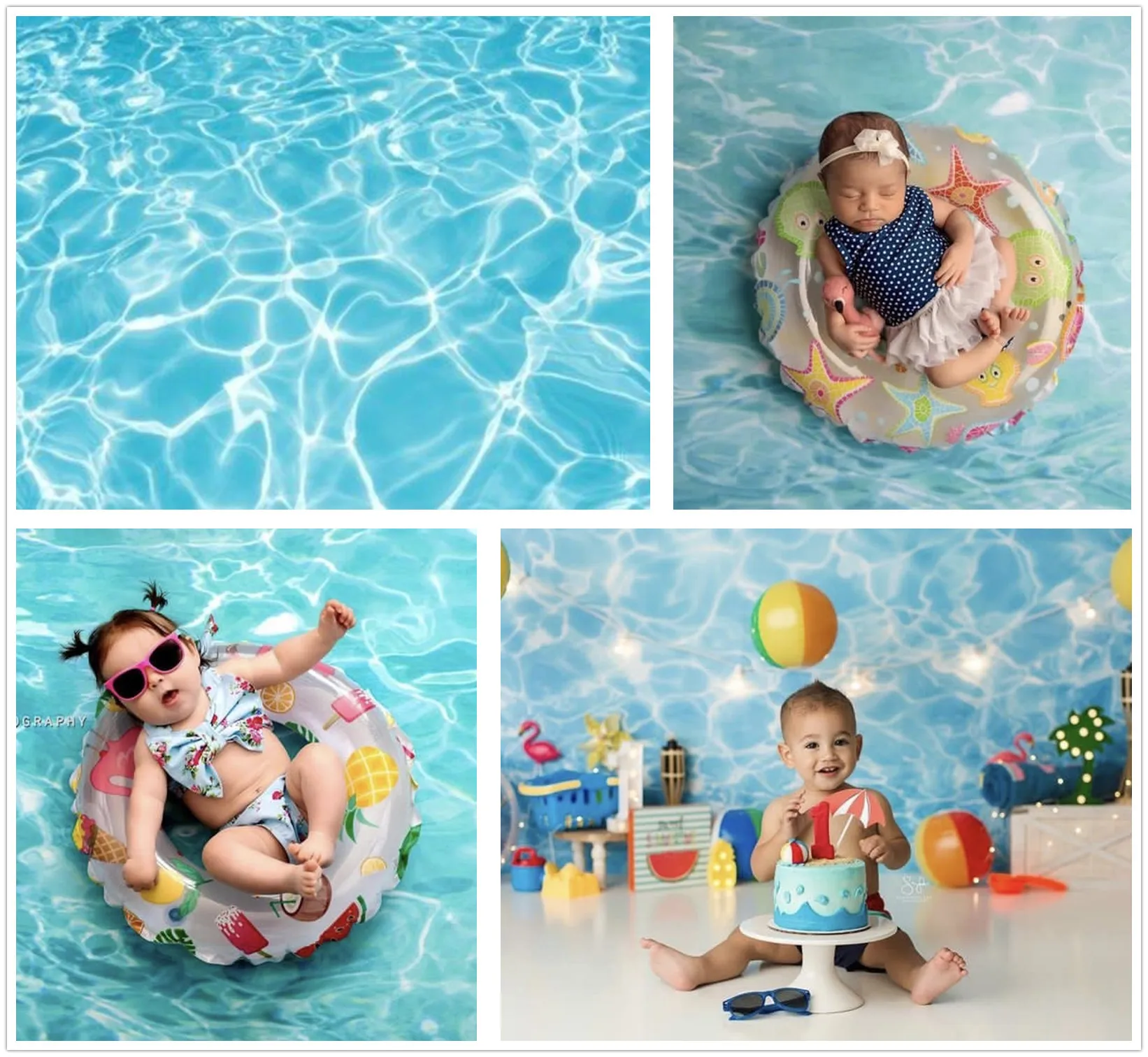 

Фон для фотосъемки Голубая Вода рябь бассейн летний 1-й День Рождения Вечеринка детский душ Декор фотостудия Новорожденные реквизит