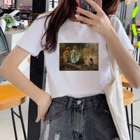 hot new women t shirt 2021 fashion lady oil painting printing tee harajuku leisure streetwear female simple tshirt