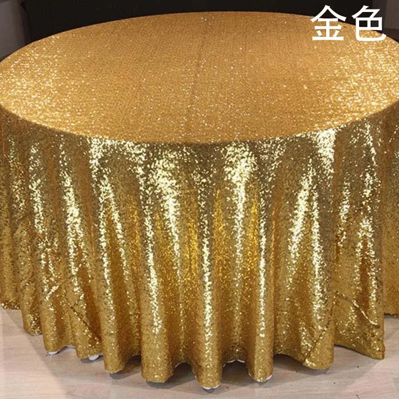 03 Gold Скатерть из розового золота с блестками, блестящая круглая прямоугольная скатерть с вышивкой из блесток для свадебной вечеринки, скатерть с блестками - Цвет: 03 Gold