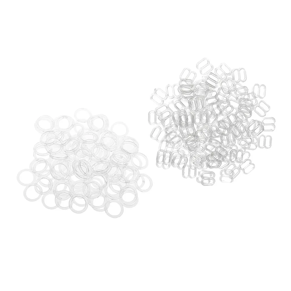 200 Sets Nylon Coated Plastic Lingerie Adjustment strap slides Hardware Sewing Clips Clasp Hooks for Bra Strap | Дом и сад