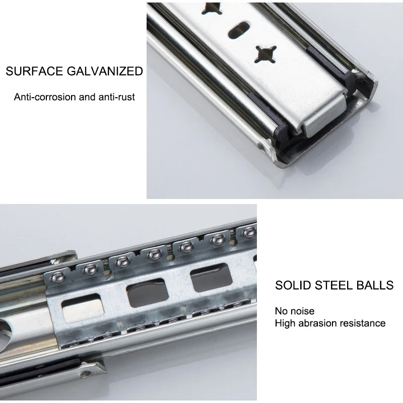 Heavy Slide Rail 53 Wide Three Section/ Thickened / Industrial Duty Drawer Runners Full Extension 120kg Bearing | Обустройство дома