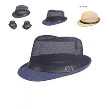 Popular Straw Cap Wide Brim Male Pure Color Low-profile Sunshade Hat  Sunshade Hat    Fedora