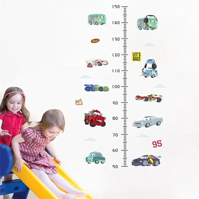 

Cartoon Car Growth Chart Height Measure Wall Stickers Kids Room Decoration Diy Car Home Decals Mual Art Children Gift