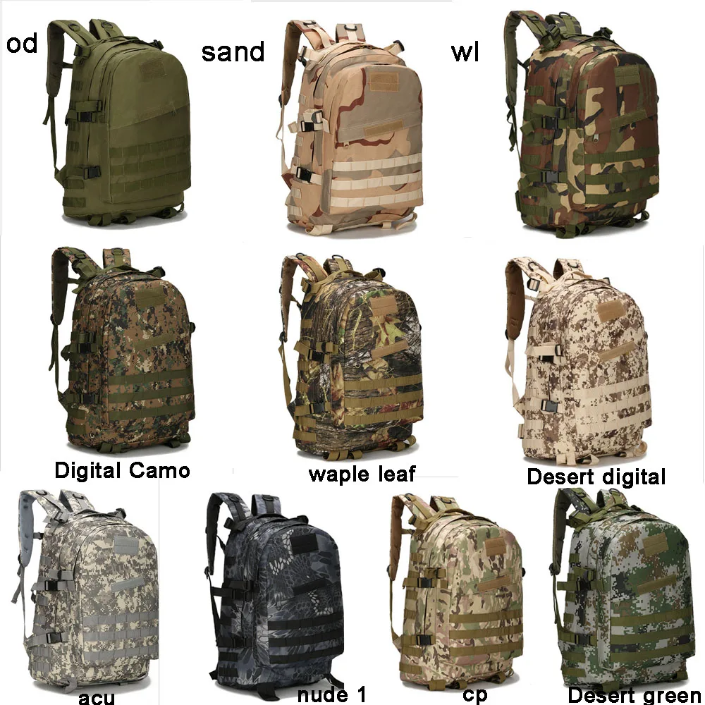 

Tactical Military Camouflage Backpacks Army leaf Backpacks 3D Outdoor Camping Hiking Bags Multi-functional DSB52