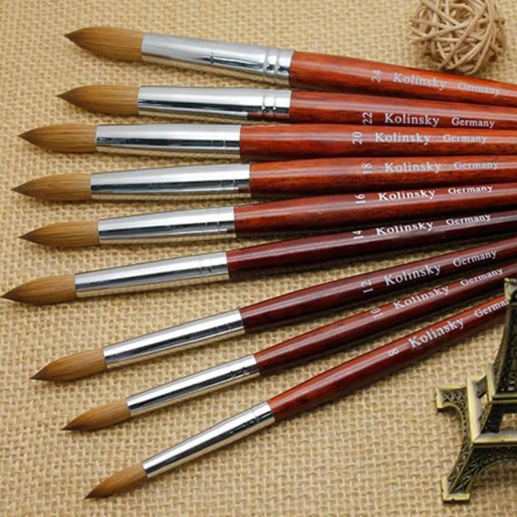 

Mahogany Rod Round Head Nail Brush Tools Supplies Crystal Pen No Deformation No Corrosion Nail Brush