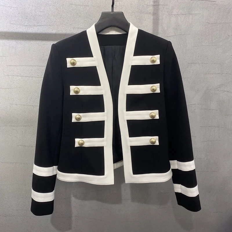 

Women's White Blazers Double Breasted Pockets Formal Jackets Checkered Outerwear Tops New 2021 Spring Coat