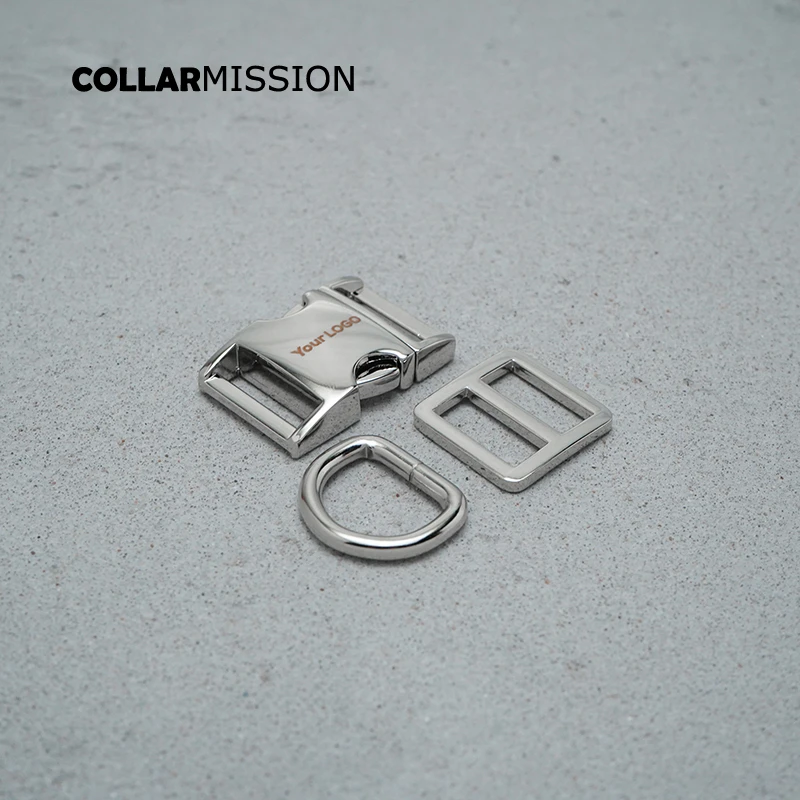 50 unids/lote grabado (hebilla de metal + Tri-Glid + D anillo) 20mm metal plateado hebilla para bolsa correas DIY collar de perro accesorios 8 colores-1