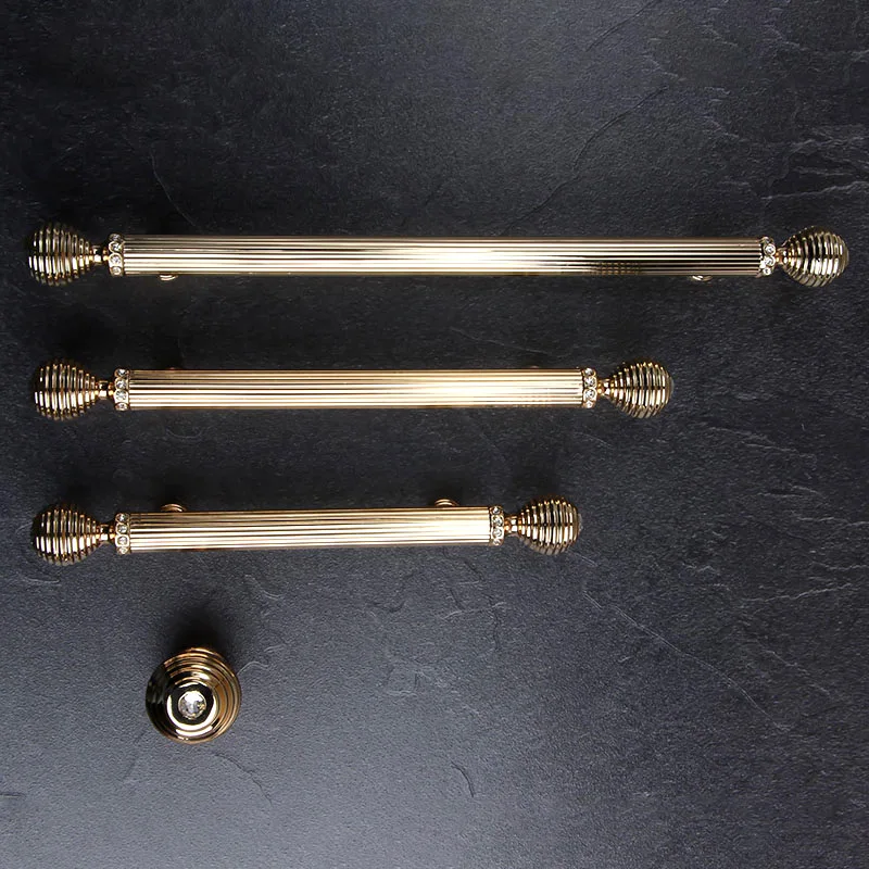 1 шт. светильник Роскошная золотая ручка для шкафа простые ручки из цинкового