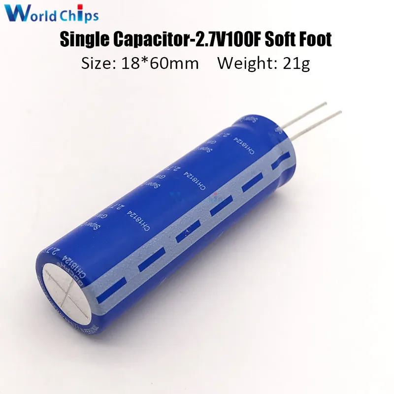 Супер фарадный конденсатор 2 7 В 100F 2.7V100F 18*60 мм Высокочастотный Низкочастотный