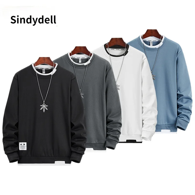 

2021 Fashion Autumn Mens Sweatshirt O-Neck Long Sleeve Male Hoodies Solid Color Casual Hip-Hop Streetwear Men Pullover Trendy