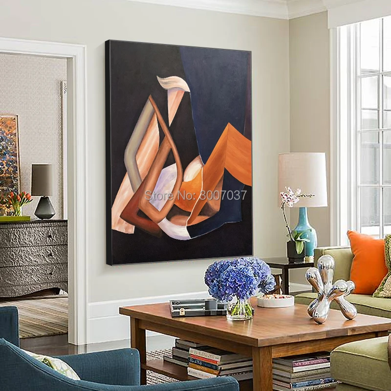 Современная ручная работа абстрактный стиль черная картина маслом на холсте для