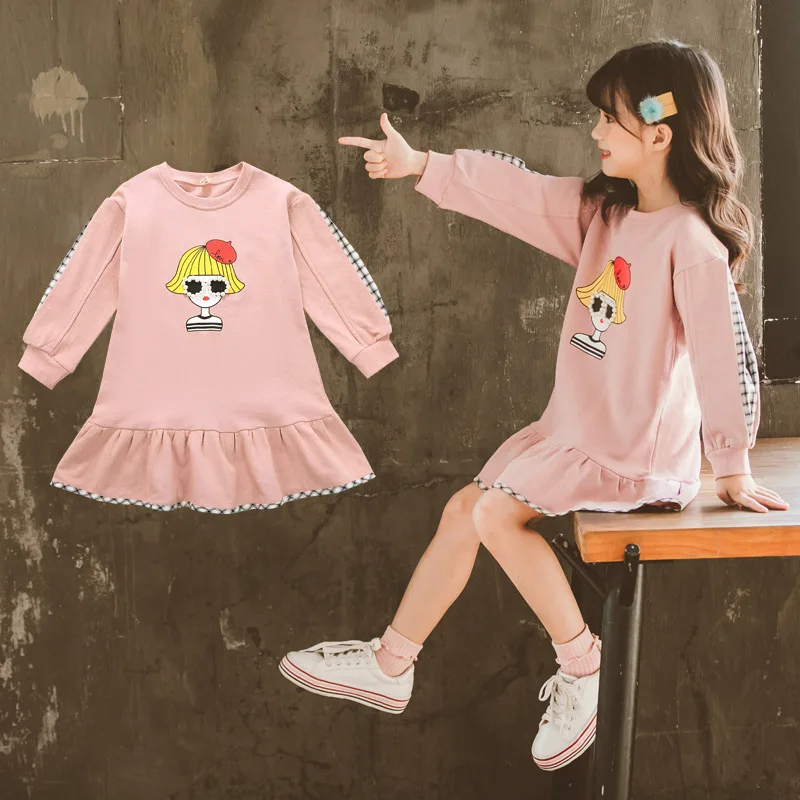 

2020 Girls Dresses Teen Girl Dress Princess Plaid For Kids Dresses Long Sleeves Vestidos Teenage Girls Clothing 9 10 12 13 Years