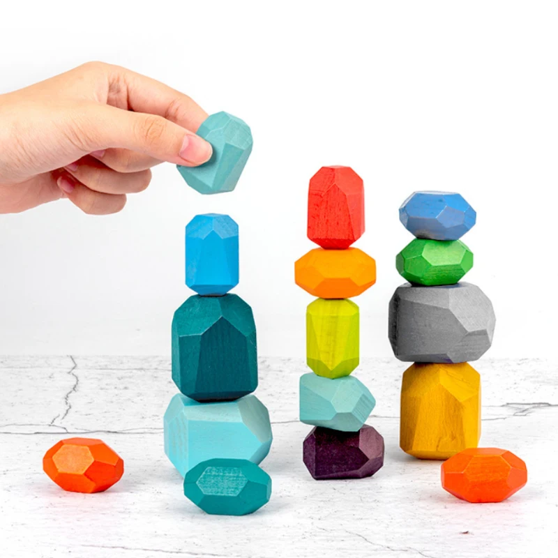 Деревянная игрушка конструктор jinga в скандинавском стиле игры Радуга Укладка