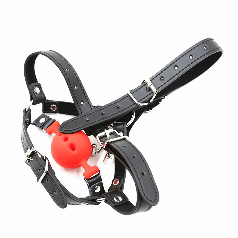 Фетиш головка упряжь для рта кляп с носом крючок БДСМ Шестерни кремнезема