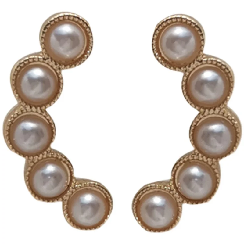 

S925 needle Modern Jewelry Personality Stud Earrings Popular Design Golden Plating Simulated Pearl Earrings For Women Gifts