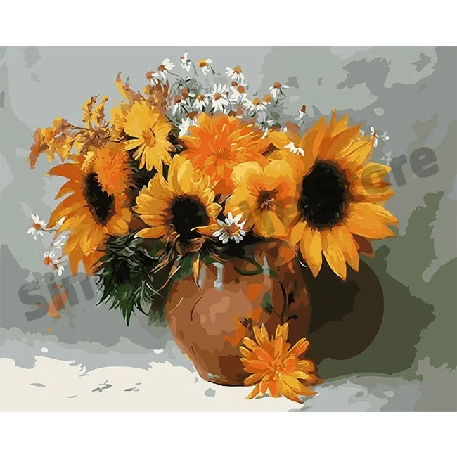 

Набор для рисования по номерам «подсолнухи», 40 х50 см