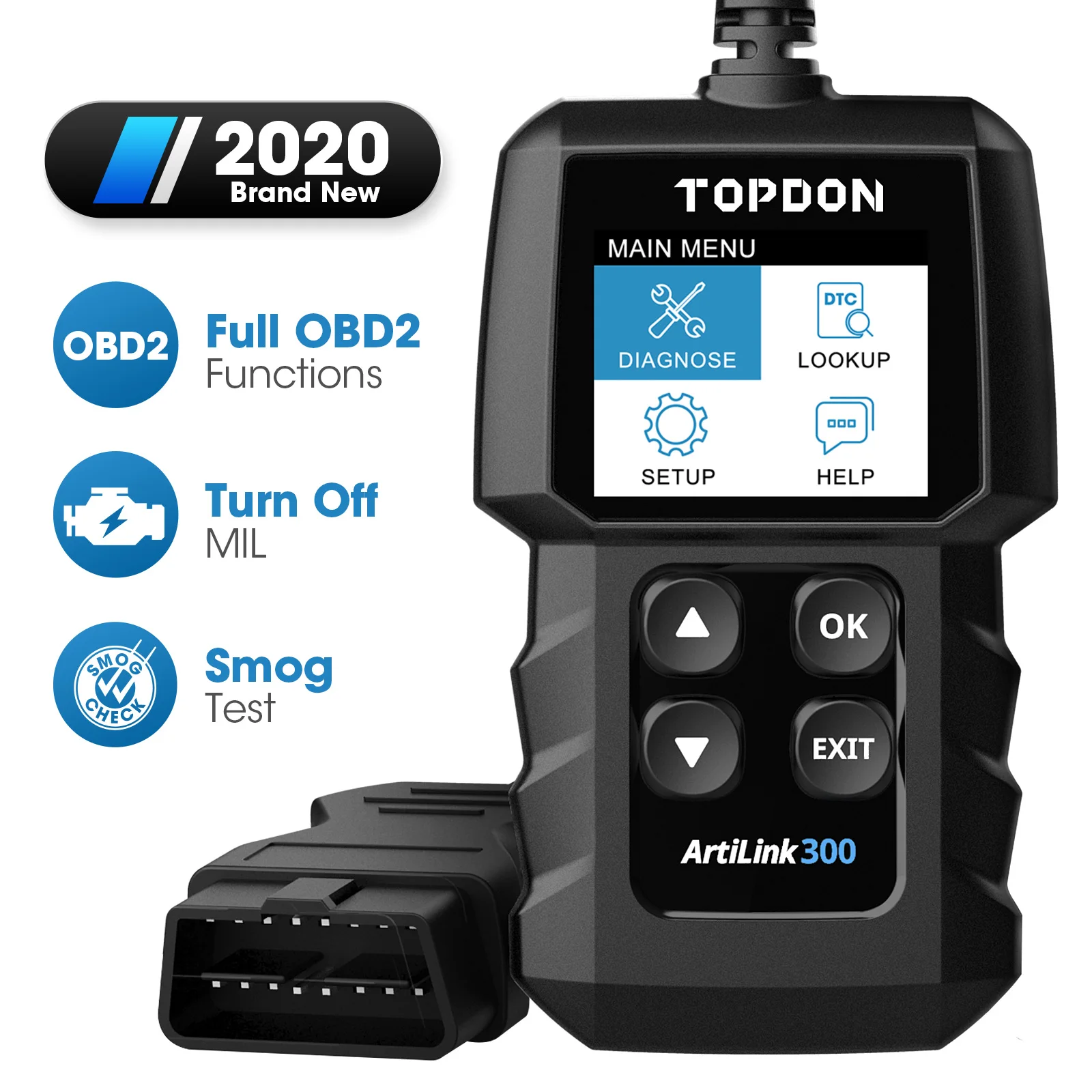 OBD2 сканер TOPDON AL300 профессиональный EOBD OBDII считыватель кодов диагностика