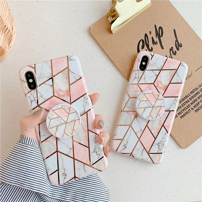 FLYKYLIN подставка для держателя для samsung Galaxy A50 задняя крышка на для samsung A70 A40 Art Сращивание мрамора IMD силиконовый чехол для телефона