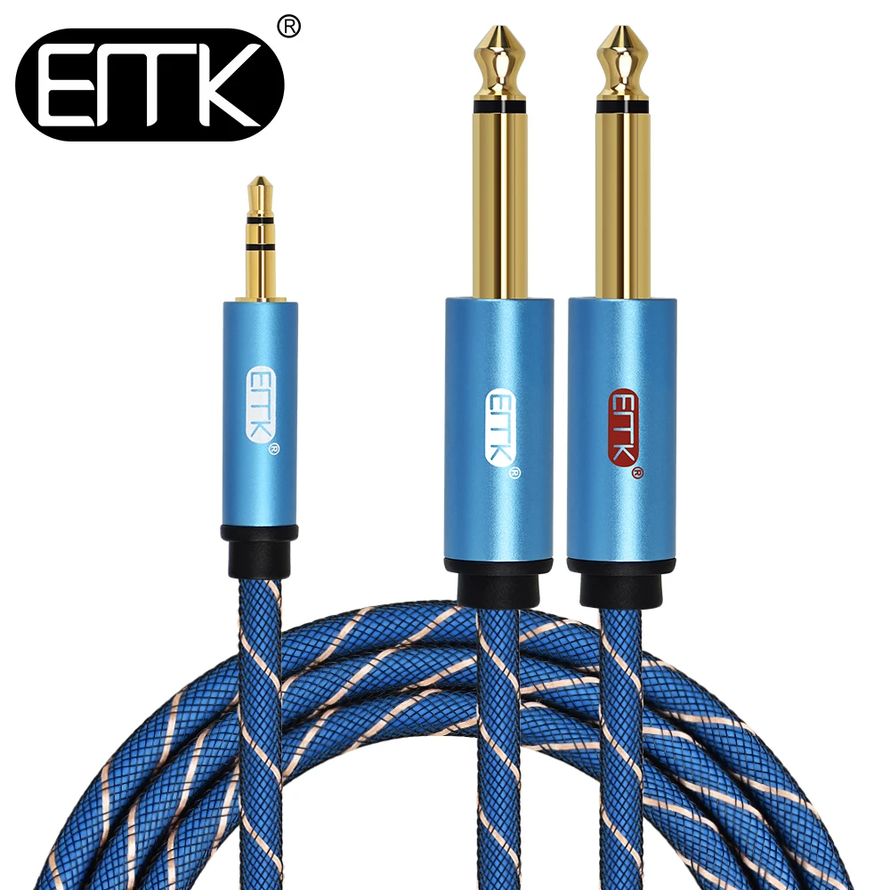 EMK 3 5 мм до моно 6 35 ММ1/4 ''аудио сплиттер стерео кабель Aux мужчин и аудио шнур