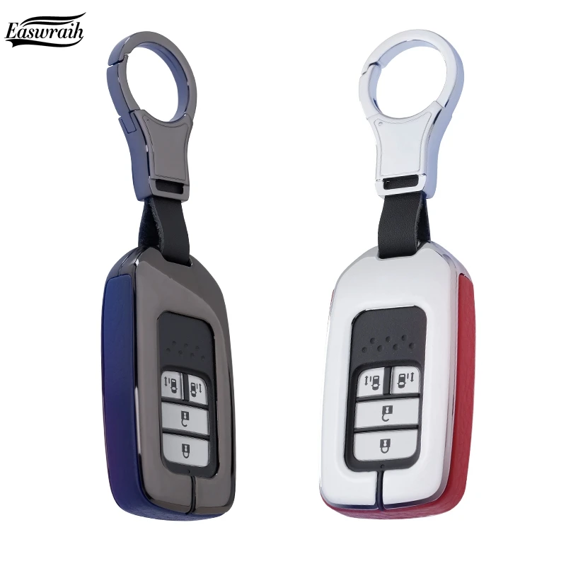 Car Galvanized Alloy&amp Leather Key Case Cover Chain Pocket For Honda Accord Civic CRV CR-V Pilot Vezel XRV CRIDER Crosstour | Автомобили