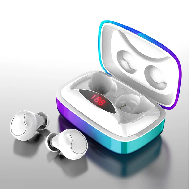 Gradient White Arlado X29 градиентные беспроводные bluetooth-наушники портативные сенсорные наушники с 2000 мАч Мощный светодиодный дисплей Спортивная гарнитура - Цвет: Gradient White