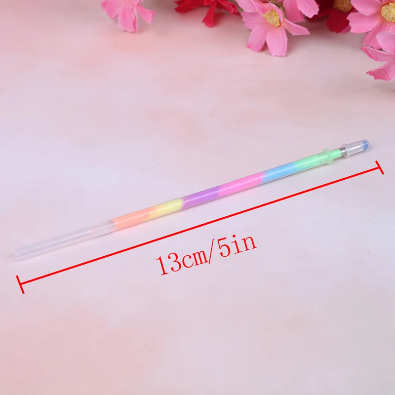 10pcs/lot Multi Color Rainbow Highlighters Gel Pen Refills For Students DIY Painting Graffiti Fluorescent Refill School Supply | Канцтовары