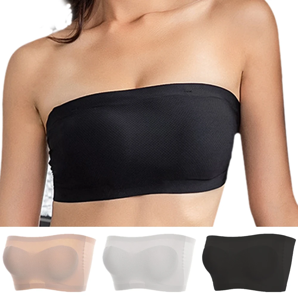 Женский однотонный Бюстгальтер-бандо из вискозы без бретелек | Женская одежда