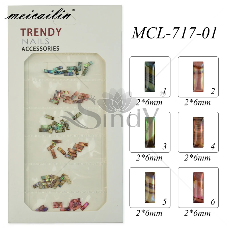 60 шт. японские украшения для ногтевого дизайна 3D нарезка хлопья смешанные цвета
