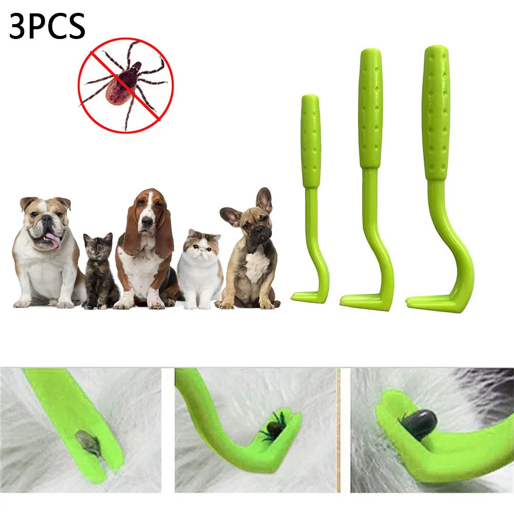 

3PCS/Pack Pet Supplies Tick Removal Tool Picker Flea Removal Pet Comb Tick Hook Tick Extractor Various Hooks For All Tick Sizes