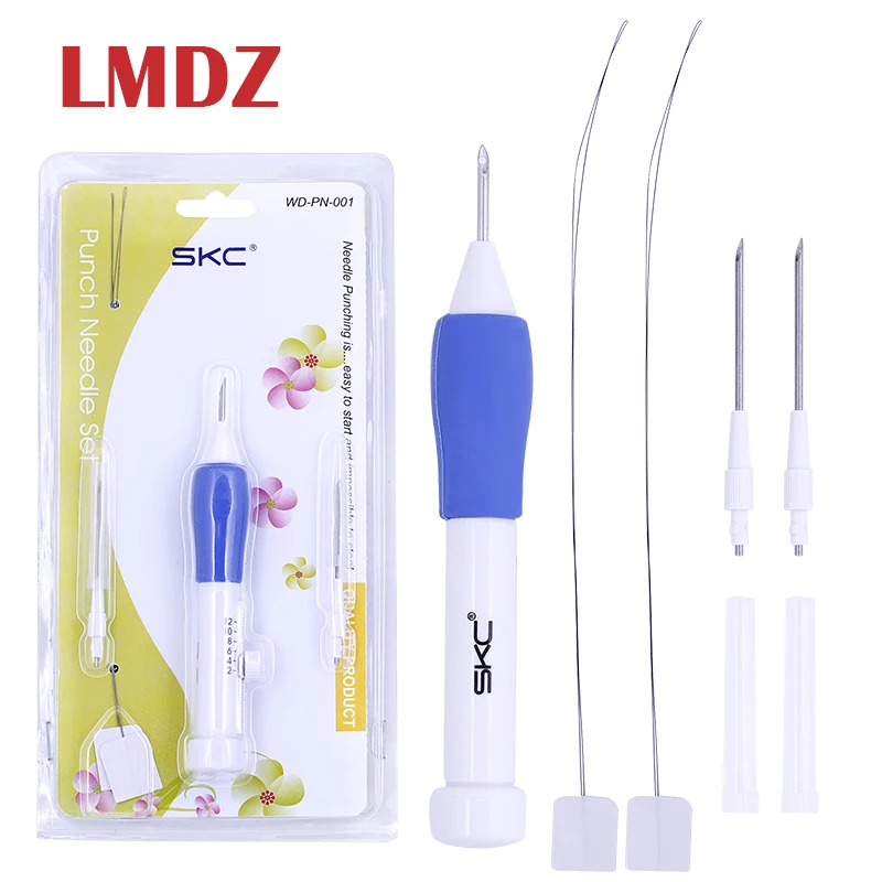 LMDZ 1Pcs Magic Embroidery Pen DIY Crafts Magic Embroidery Pen Set DIY 3 Interchangeable Punch Needle Sewing Accessories