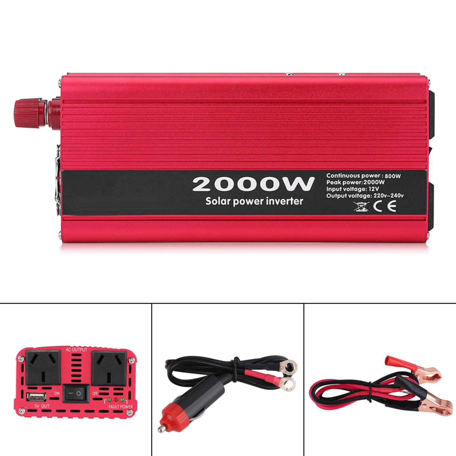 

2000 Вт DC 12 В в AC 110 В Преобразователь мощности с двумя выходами для домашнего автомобиля наружного использования микро инверсор сетка галстук...