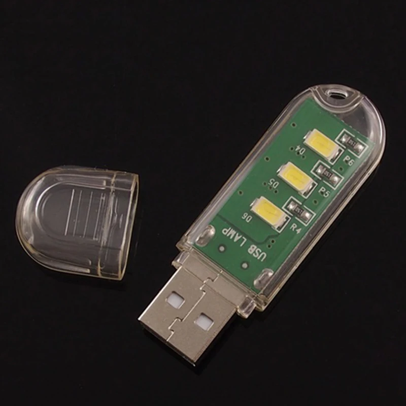 Светодиодная мини лампа с питанием от USB 5 в пост. Тока 3 светодиода|Лампы для